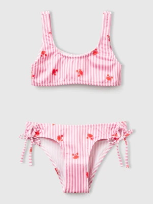 Benetton, Striped Bikini With Crabs, size XL, Pink, Kids United Colors of Benetton