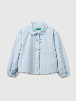 Benetton, Striped Blouse With Bows, Size: 116, Light Blue, Kids United Colors of Benetton