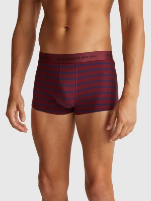 Benetton, Striped Boxers In Stretch Cotton, Size: XL, Burgundy, Men United Colors of Benetton