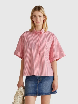 Benetton, Striped Boxy Fit Shirt, size XXS, Cyclamen, Women United Colors of Benetton
