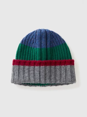 Benetton, Striped Cap In Pure Shetland Wool, size S, Multi-color, Men United Colors of Benetton