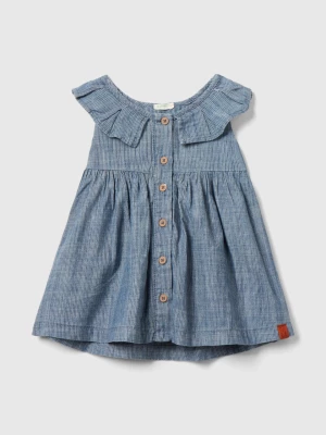 Benetton, Striped Chambray Dress, size 56, Blue, Kids United Colors of Benetton