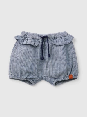 Benetton, Striped Chambray Shorts, size 56, Blue, Kids United Colors of Benetton