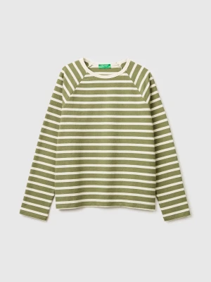 Zdjęcie produktu Benetton, Striped Closed Sweatshirt, Olive Green, Women United Colors Of Benetton