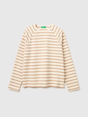 Benetton, Striped Closed Sweatshirt, Size: XS, Creamy White, Women United Colors of Benetton