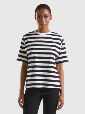 Benetton, Striped Comfort Fit T-shirt, size S, Black, Women United Colors of Benetton
