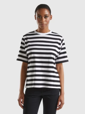 Benetton, Striped Comfort Fit T-shirt, size XS, Black, Women United Colors of Benetton