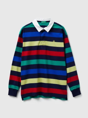 Benetton, Striped Cotton Polo, Size: XL, Dark Blue, Kids United Colors of Benetton