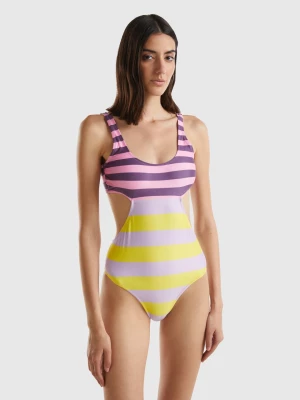 Benetton, Striped Cut-out One-piece Swimsuit, size 2°, Multi-color, Women United Colors of Benetton