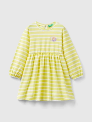Benetton, Striped Dress In Pure Cotton, size 110, Yellow, Kids United Colors of Benetton