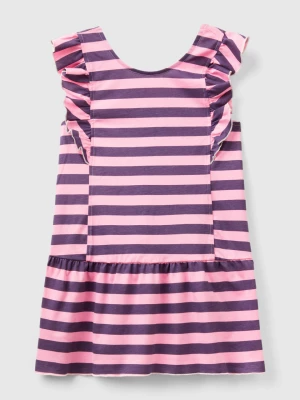Benetton, Striped Dress With Ruffles, size XXS, Pink, Kids United Colors of Benetton