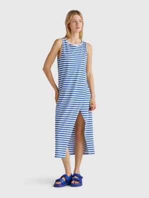 Benetton, Striped Dress With Slit, size XXS, Blue, Women United Colors of Benetton
