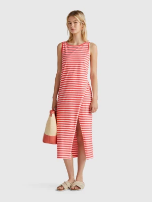 Benetton, Striped Dress With Slit, size XXS, Red, Women United Colors of Benetton