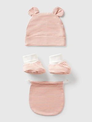 Benetton, Striped Hat And Slippers, size OS, Pink, Kids United Colors of Benetton