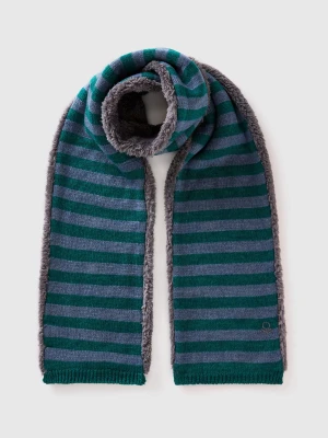 Benetton, Striped Knit Scarf, size 104-116, Dark Green, Kids United Colors of Benetton