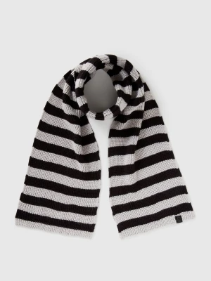 Benetton, Striped Knit Scarf, Size: 122-168, Light Gray, Kids United Colors of Benetton