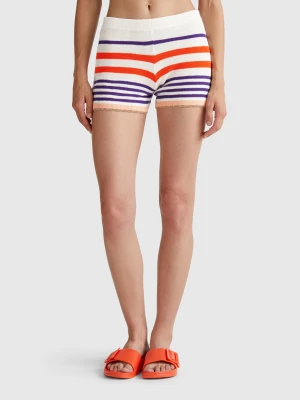 Benetton, Striped Knit Shorts, size M, Multi-color, Women United Colors of Benetton
