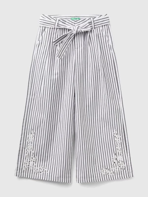 Benetton, Striped Palazzo Trousers, size 2XL, Black, Kids United Colors of Benetton