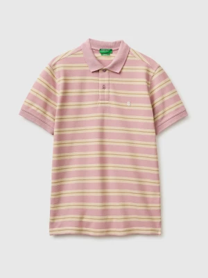 Benetton, Striped Polo Shirt, Size: XS, Pink, Men United Colors of Benetton
