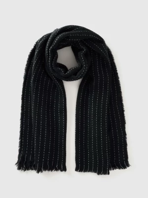 Benetton, Striped Scarf, size OS, Black, Women United Colors of Benetton