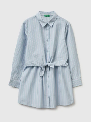 Benetton, Striped Shirt Dress, Size: XL, Light Blue, Kids United Colors of Benetton