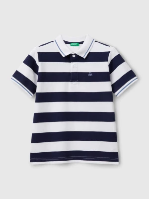 Benetton, Striped Short Sleeve Polo Shirt, size XL, Blue, Kids United Colors of Benetton