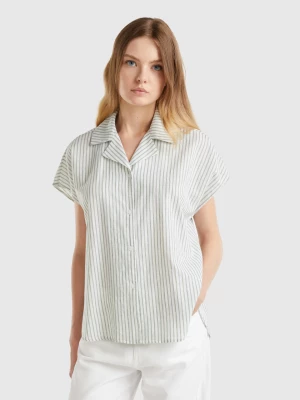 Benetton, Striped Short Sleeve Shirt, size XS, Green, Women United Colors of Benetton