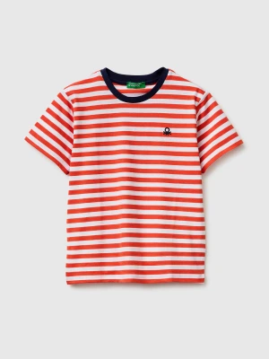 Benetton, Striped Short-sleeved T-shirt, Size: 116, Red, Kids United Colors of Benetton