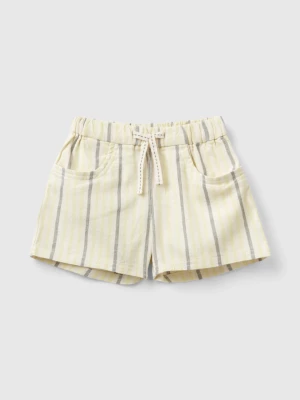 Benetton, Striped Shorts In Cotton Blend, size 62, Vanilla, Kids United Colors of Benetton