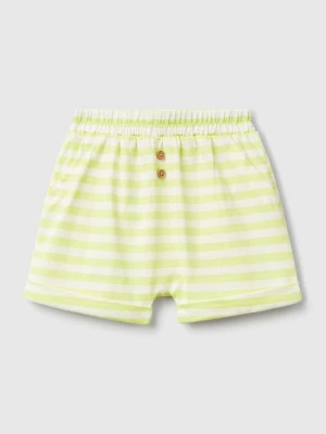 Benetton, Striped Shorts With Cuffs, size 82, Yellow, Kids United Colors of Benetton