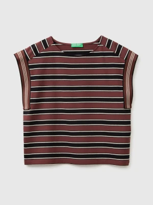 Zdjęcie produktu Benetton, Striped Sleeveless T-shirt, Brown, Women United Colors Of Benetton