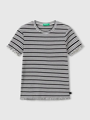 Benetton, Striped Stretch Cotton T-shirt, size XL, Black, Kids United Colors of Benetton