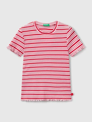 Benetton, Striped Stretch Cotton T-shirt, size XL, Red, Kids United Colors of Benetton