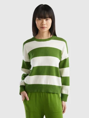 Benetton, Striped Sweater In Tricot Cotton, size L, , Women United Colors of Benetton