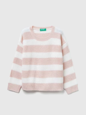 Benetton, Striped Sweater, Size: 116, Soft Pink, Kids United Colors of Benetton
