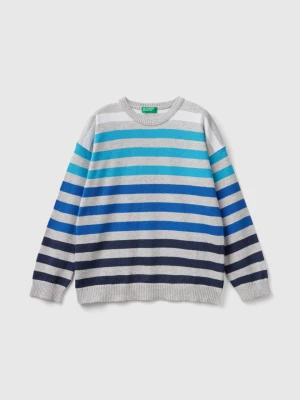 Benetton, Striped Sweater, size 2XL, Light Gray, Kids United Colors of Benetton