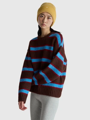 Benetton, Striped Sweater, Size: OS, Dark Brown, Women United Colors of Benetton
