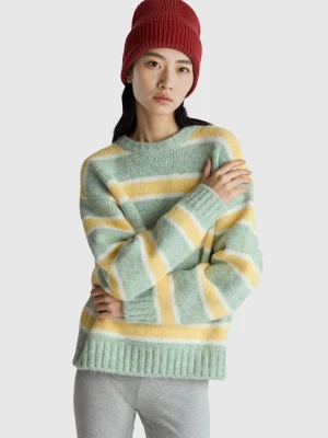 Benetton, Striped Sweater, Size: OS, Yellow, Women United Colors of Benetton