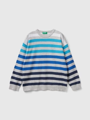 Benetton, Striped Sweater, size S, Light Gray, Kids United Colors of Benetton