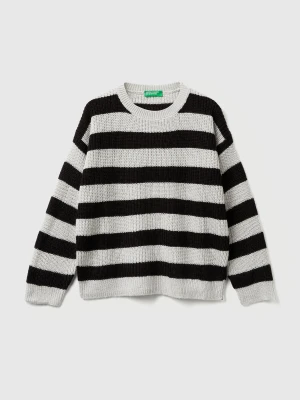 Benetton, Striped Sweater, Size: XL, Black, Kids United Colors of Benetton