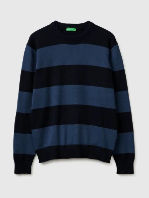 Benetton, Striped Sweater, Size: XL, Dark Blue, Men United Colors of Benetton