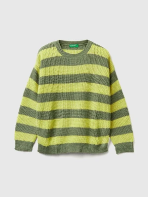 Benetton, Striped Sweater, Size: XL, Military Green, Kids United Colors of Benetton