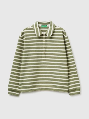 Benetton, Striped Sweatshirt Polo Shirt, Size: XXS, Women United Colors of Benetton