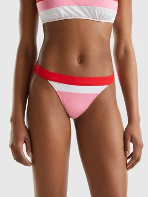 Benetton, Striped Swim Bottoms In Econyl®, size L, Pink, Women United Colors of Benetton