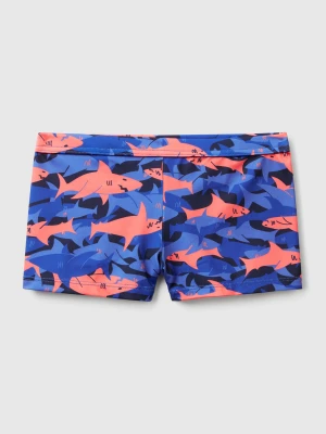 Benetton, Striped Swim Trunks With Crabs, size XXS, Multi-color, Kids United Colors of Benetton
