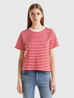 Benetton, Striped T-shirt In Warm Cotton, size S, Red, Women United Colors of Benetton