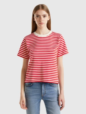 Benetton, Striped T-shirt In Warm Cotton, size XS, Red, Women United Colors of Benetton