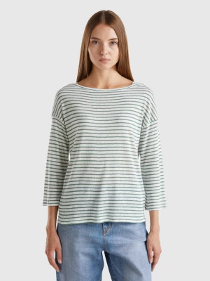 Benetton, Striped T-shirt With 3/4 Sleeves, size XL, Green, Women United Colors of Benetton