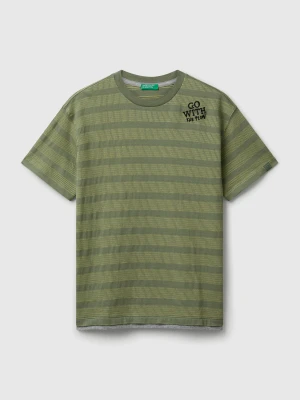 Benetton, Striped T-shirt With Embroidery, size XL, , Kids United Colors of Benetton