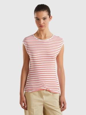 Benetton, Striped T-shirt With Knot, size L, , Women United Colors of Benetton